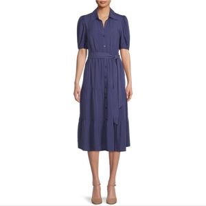TIME & TRU Tiered Midi Shirt Dress